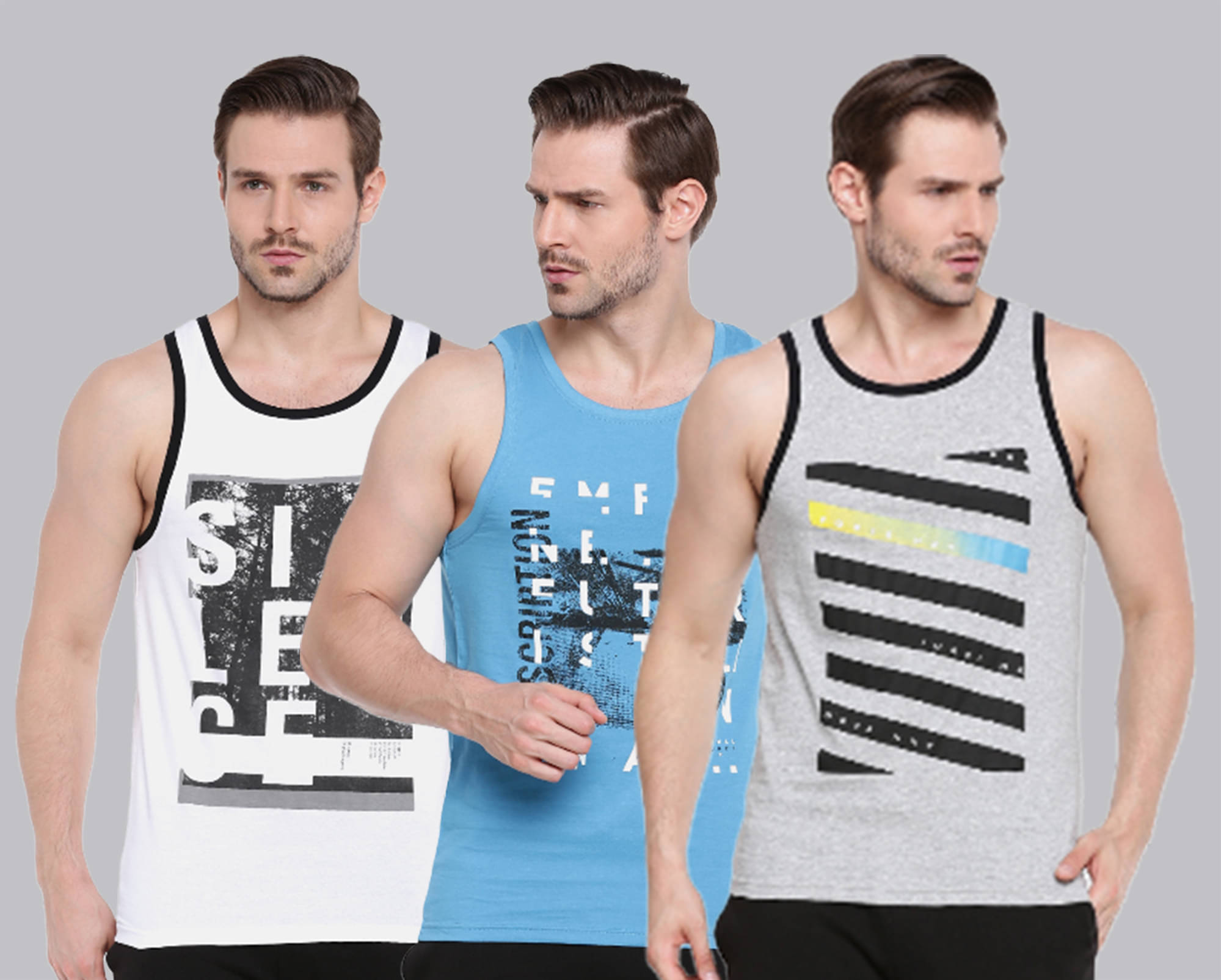     			Force NXT Pack of 3 Cotton Regular Fit Men's T-Shirt ( Multicolor )