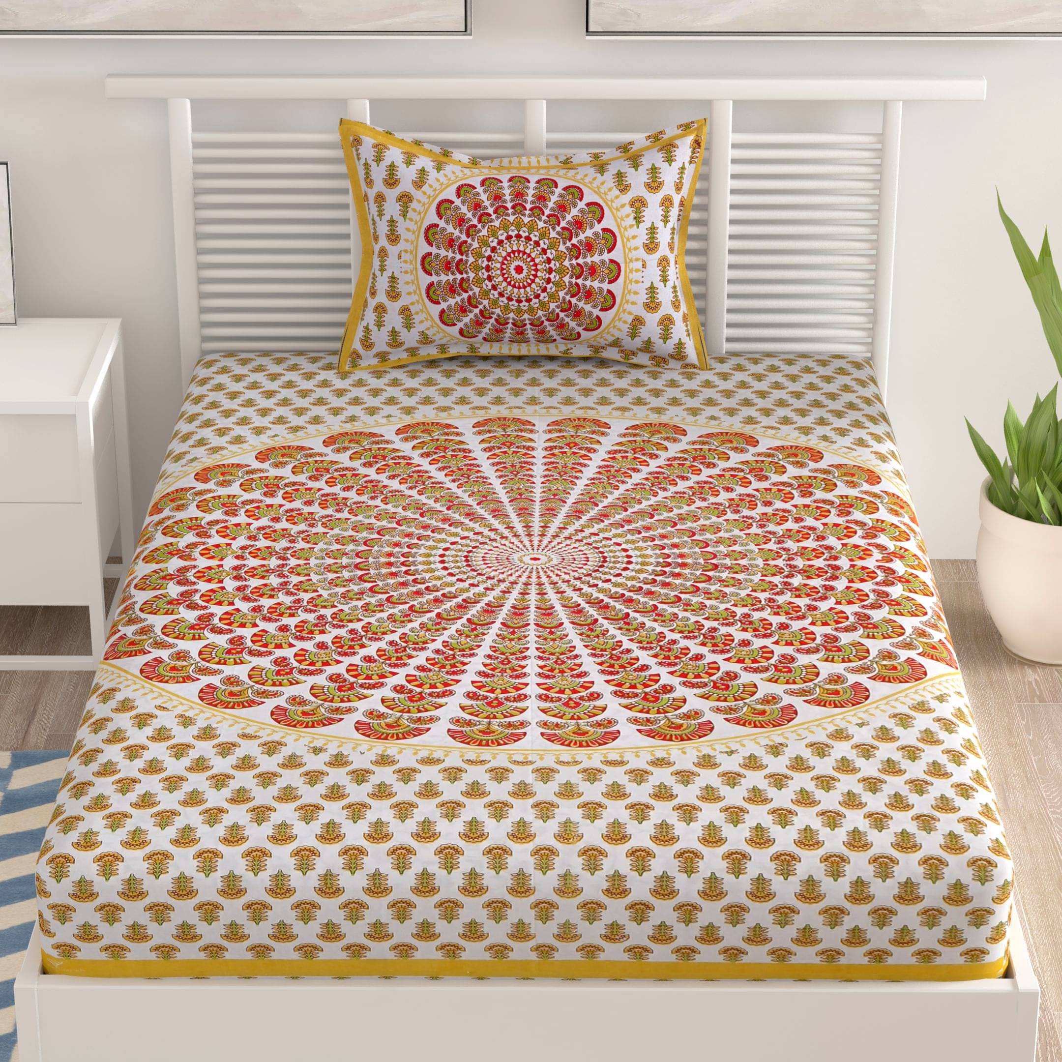 Uniqchoice Cotton Single Bedsheet ( Beige ) Uniqchoice Cotton Single Bedsheet ( Beige )