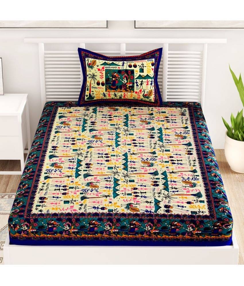 unique choice Cotton Single Bedsheet ( Blue ) unique choice Cotton Single Bedsheet ( Blue )
