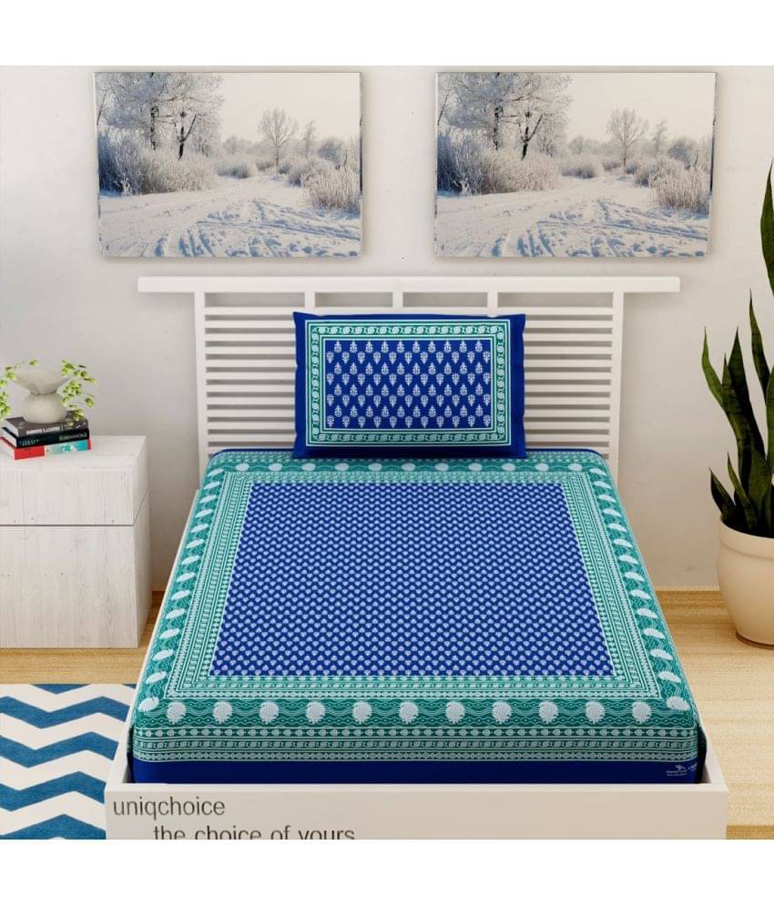 unique choice Cotton Single Bedsheet ( Blue ) unique choice Cotton Single Bedsheet ( Blue )