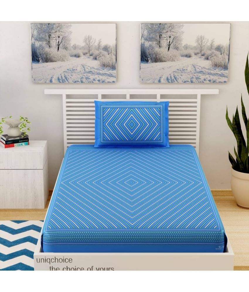 Uniqchoice Cotton Single Bedsheet ( Blue ) Uniqchoice Cotton Single Bedsheet ( Blue )
