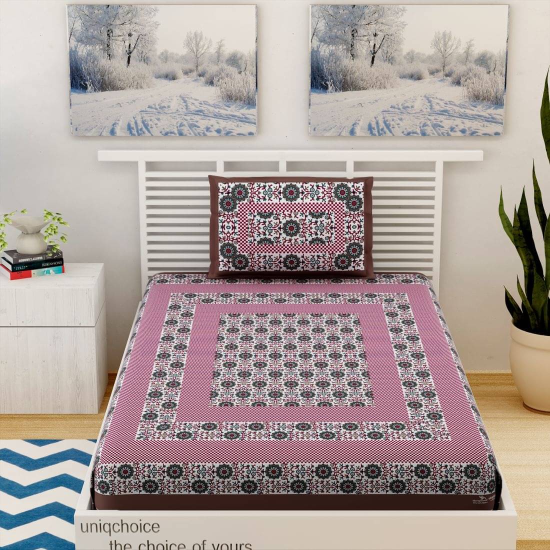 unique choice Cotton Single Bedsheet ( Brown ) unique choice Cotton Single Bedsheet ( Brown )