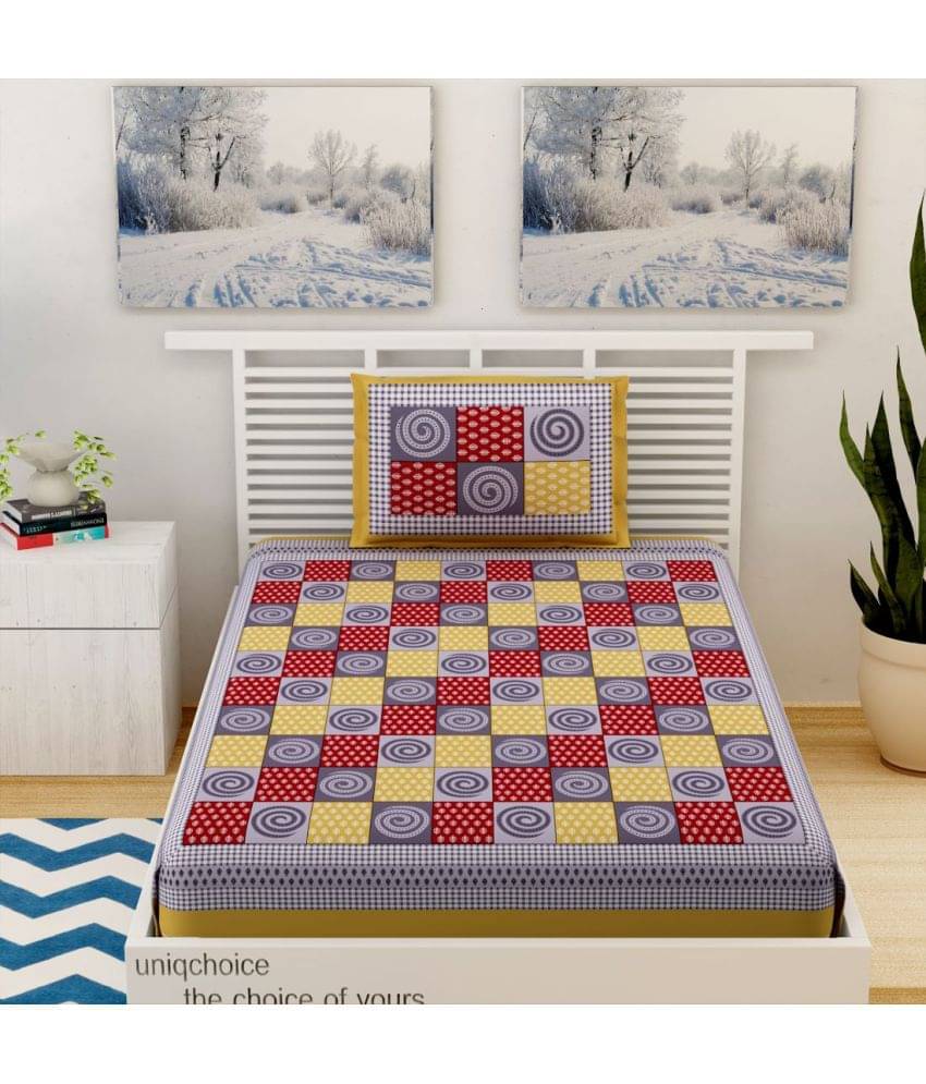 Uniqchoice Cotton Single Bedsheet ( Brown ) Uniqchoice Cotton Single Bedsheet ( Brown )