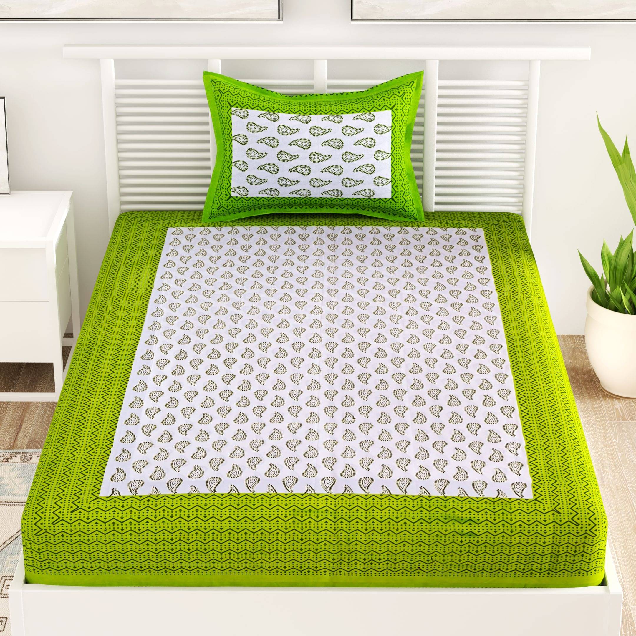     			unique choice Cotton Single Bedsheet ( Green )