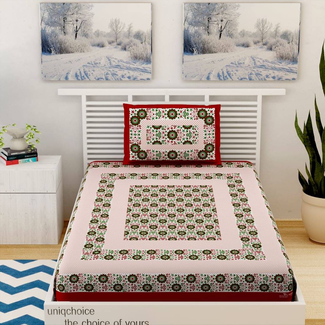 unique choice Cotton Single Bedsheet ( Maroon ) unique choice Cotton Single Bedsheet ( Maroon )