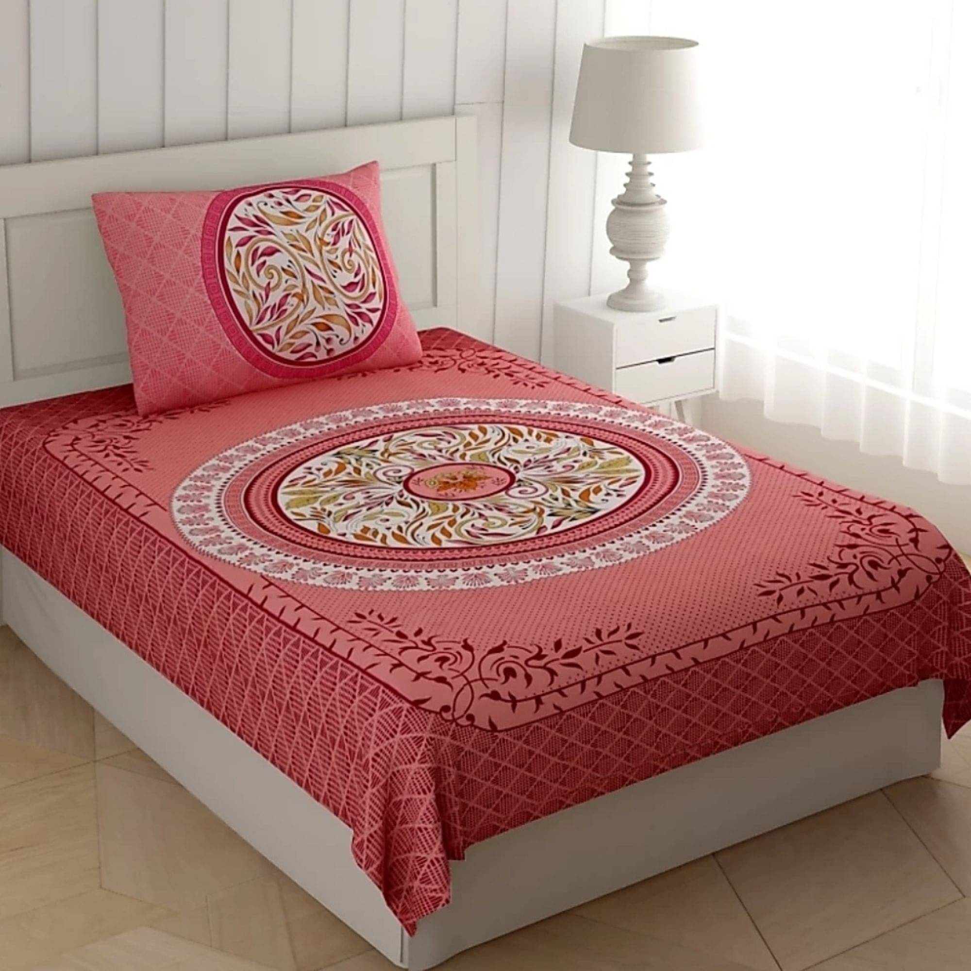 unique choice Cotton Single Bedsheet ( Pink ) unique choice Cotton Single Bedsheet ( Pink )