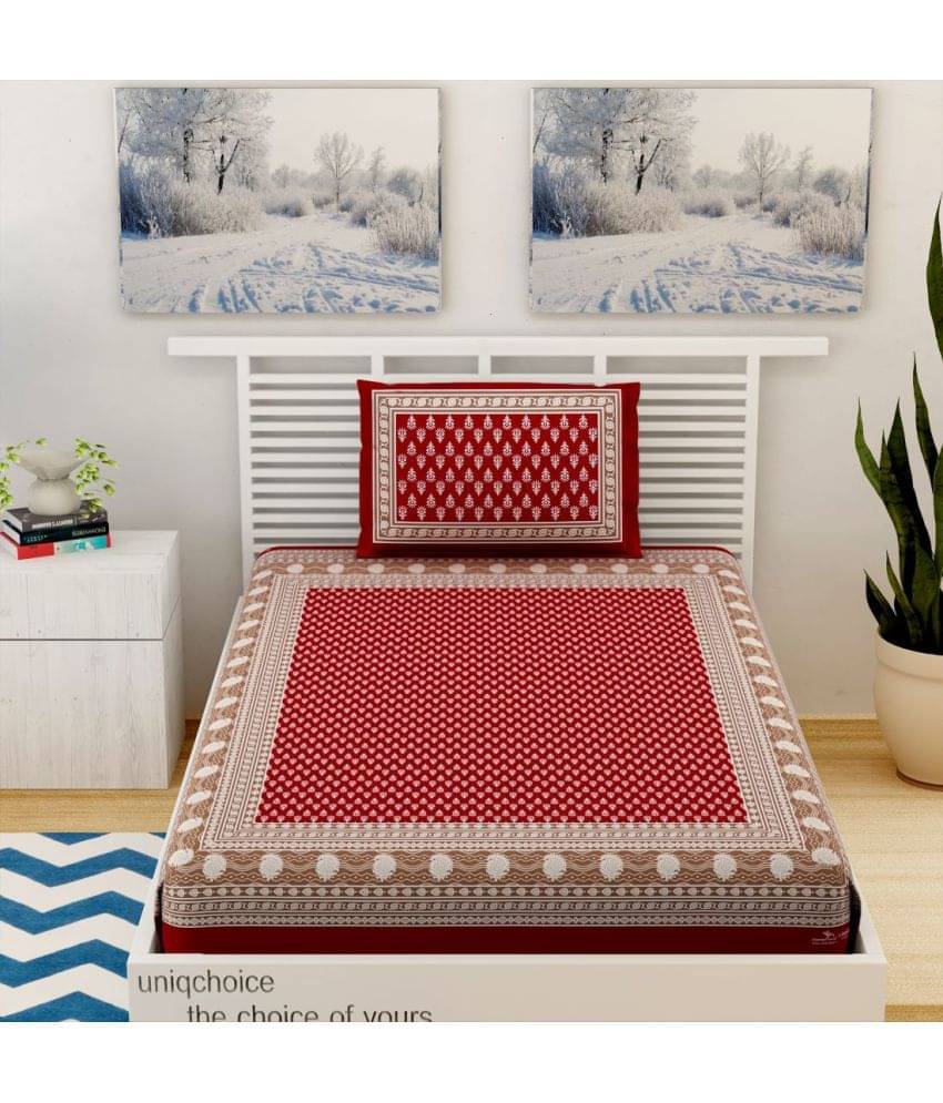     			unique choice Cotton Single Bedsheet ( Red )