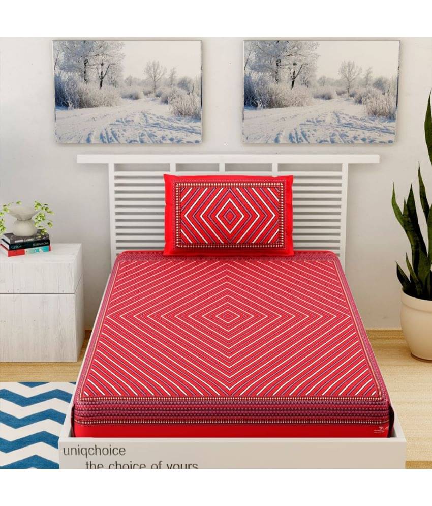     			Uniqchoice Cotton Single Bedsheet ( Red )