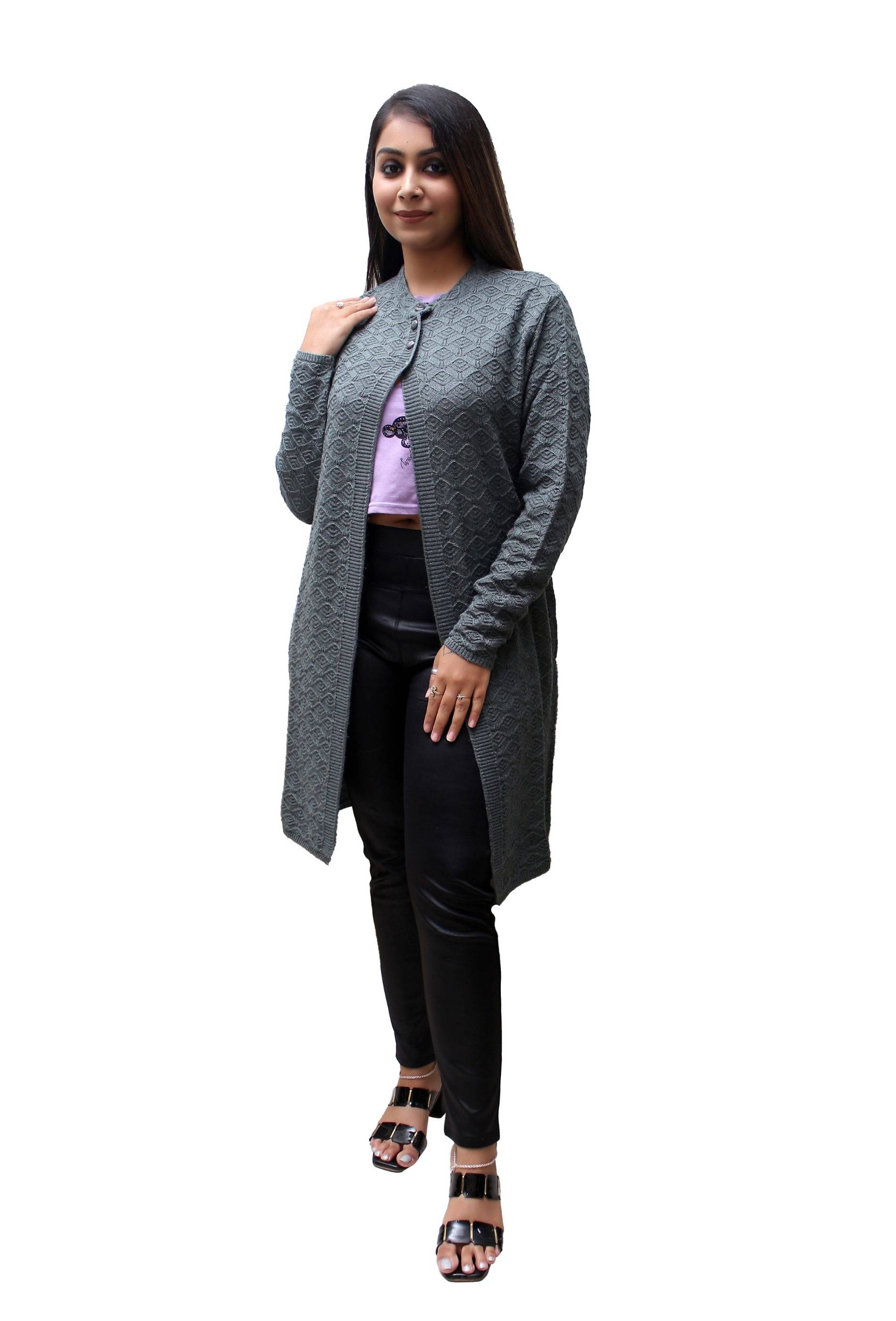 Hills Nylon Grey Buttoned Cardigans - Hills Nylon Grey Buttoned Cardigans -