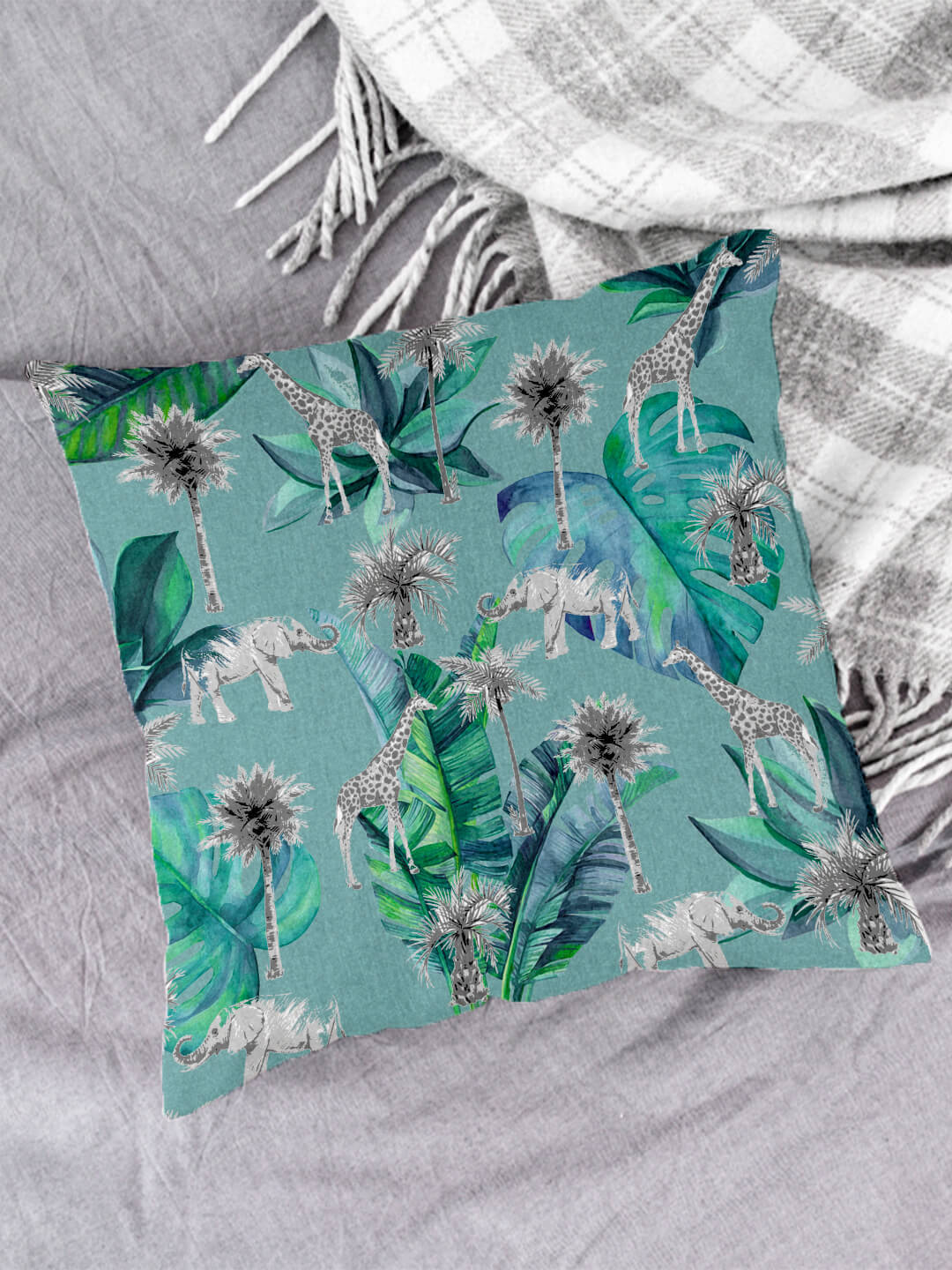     			Houzzcode Single Blue Pillow Cover