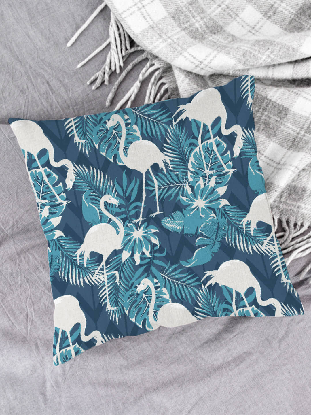 Houzzcode Single Blue Pillow Cover