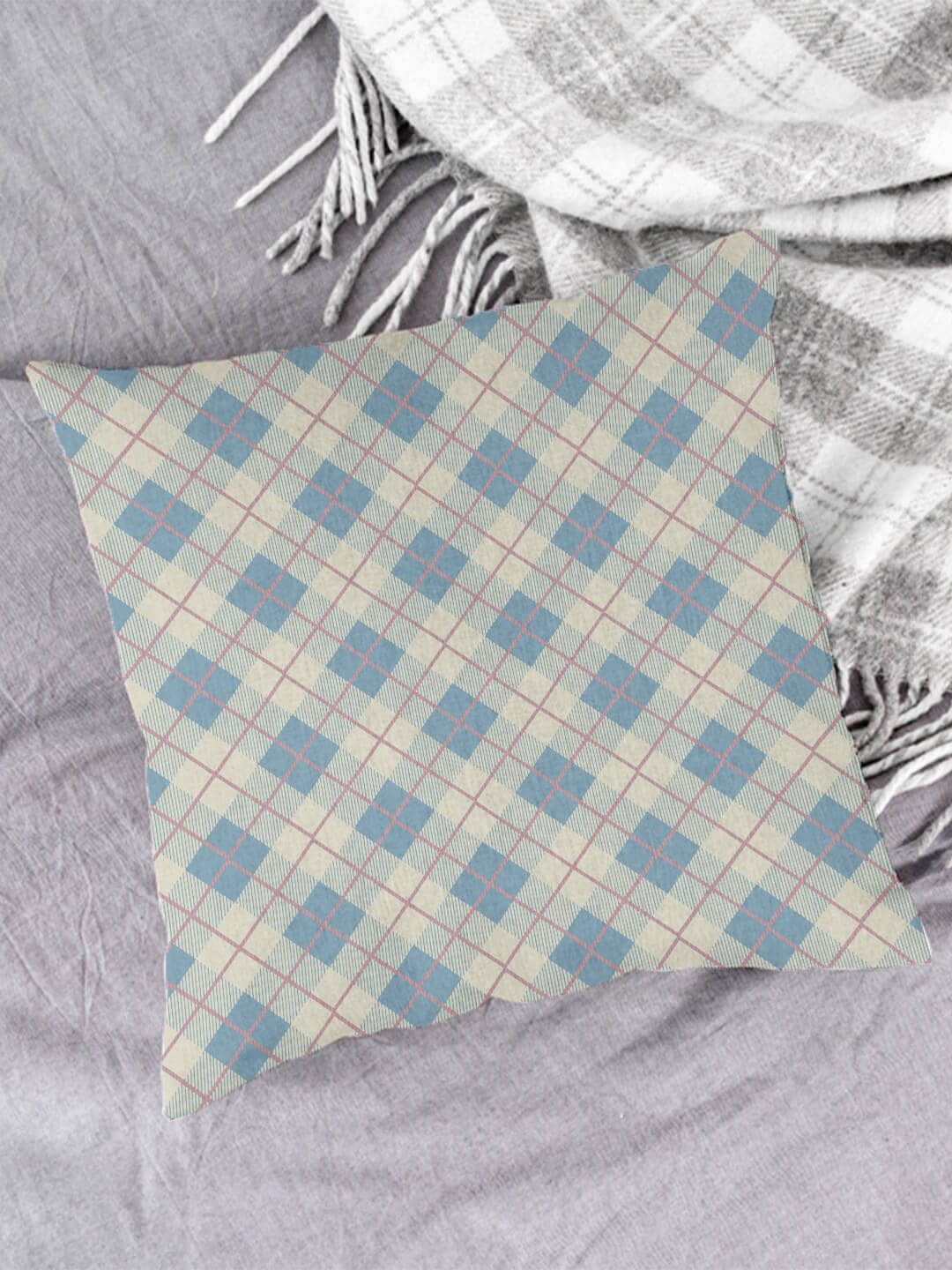 Houzzcode Single Blue Pillow Cover