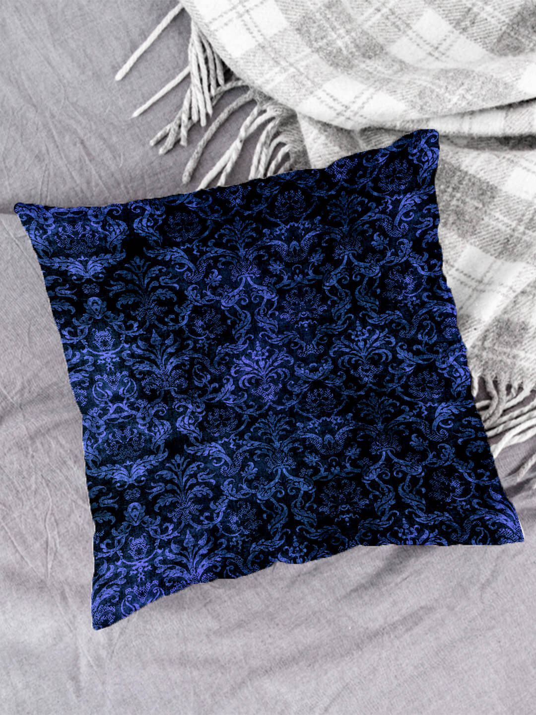     			Houzzcode Single Blue Pillow Cover