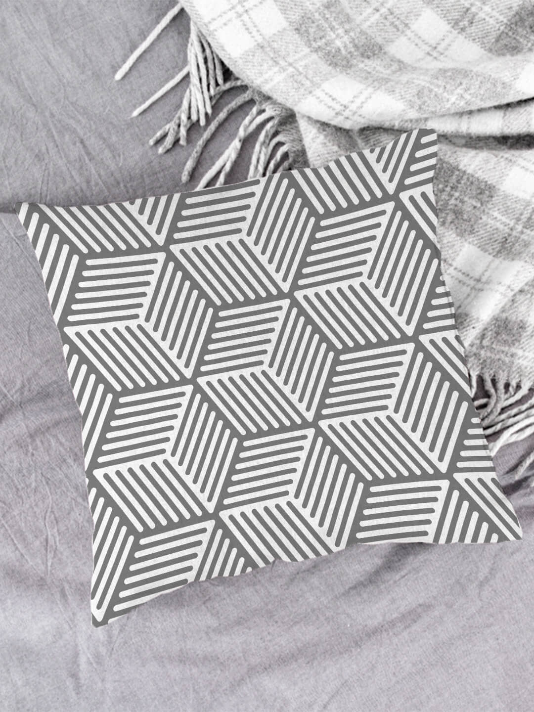 Houzzcode Single Gray Pillow Cover