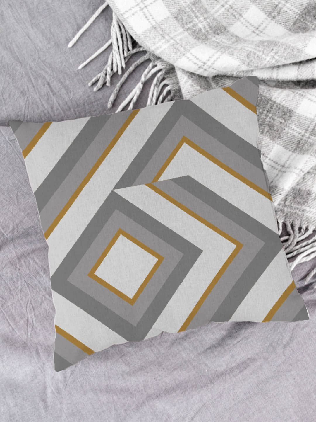 Houzzcode Single Gray Pillow Cover