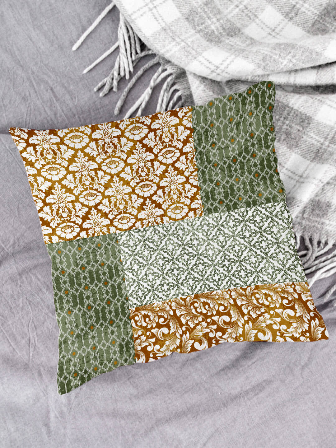 Houzzcode Single Green Pillow Cover