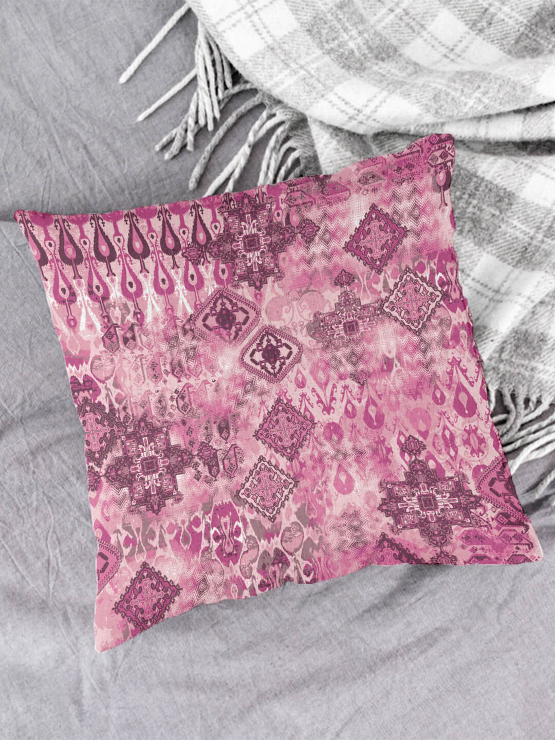     			Houzzcode Single Pink Pillow Cover
