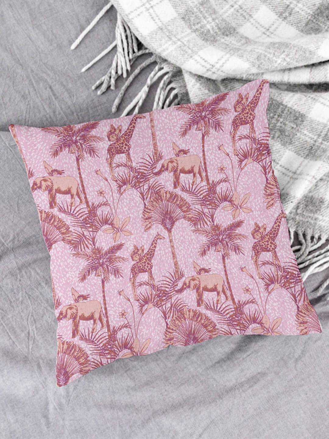     			Houzzcode Single Pink Pillow Cover