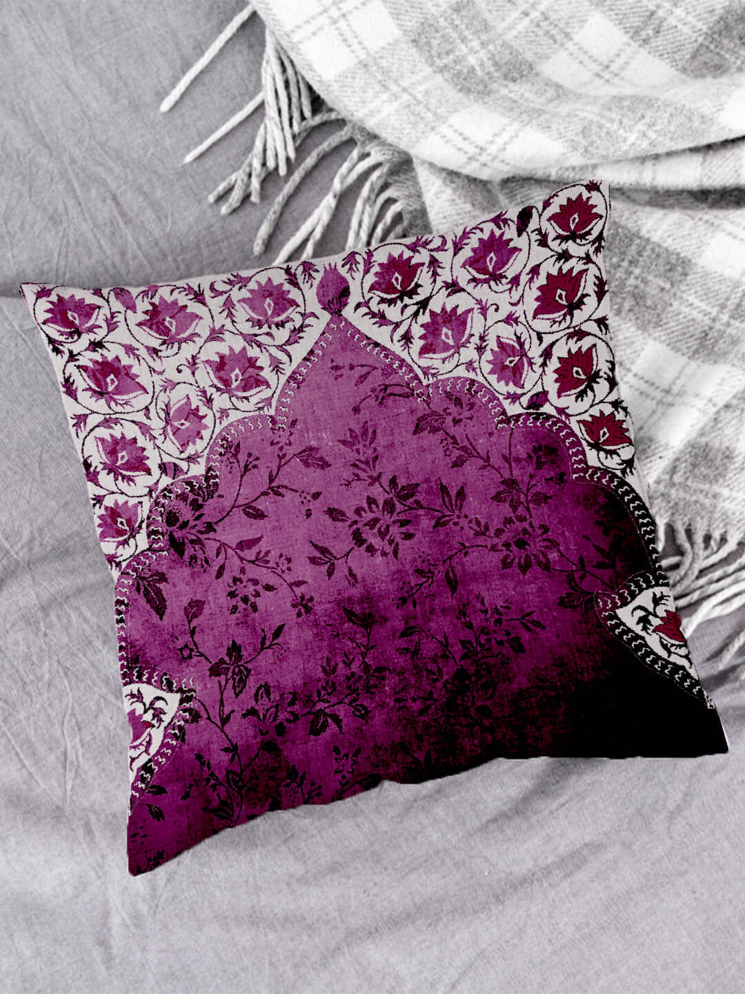 Houzzcode Single Purple Pillow Cover
