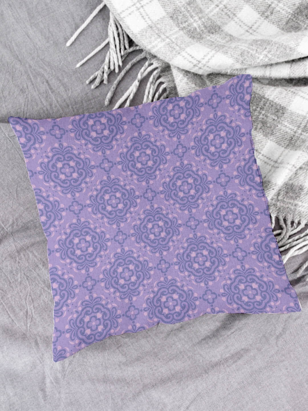 Houzzcode Single Purple Pillow Cover