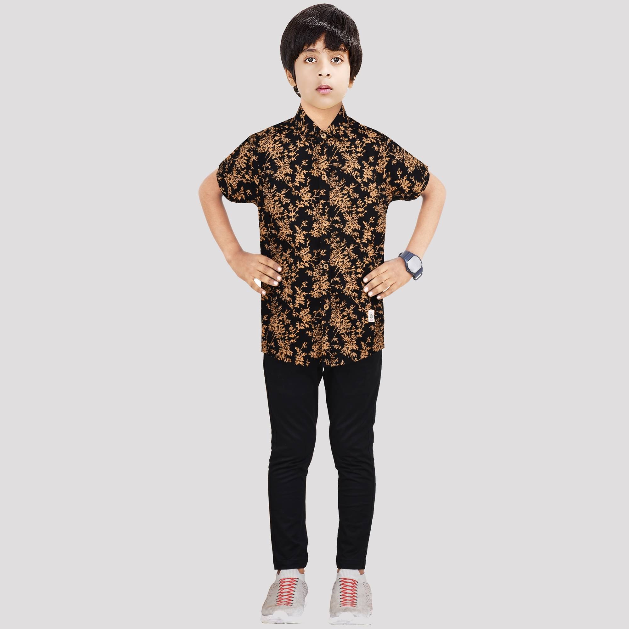     			Made In The Shade Pack of 1 Boys Cotton Shirt & Pants Set ( Black )