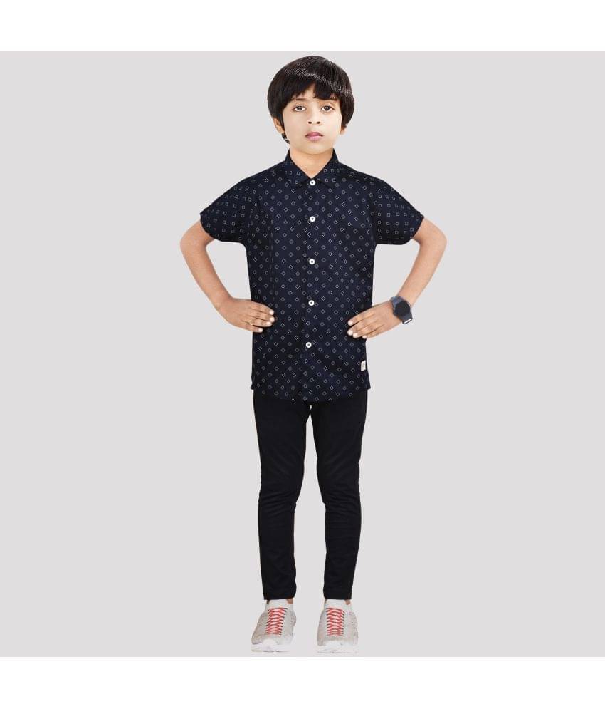     			Made In The Shade Pack of 1 Boys Cotton Shirt & Pants Set ( Blue )