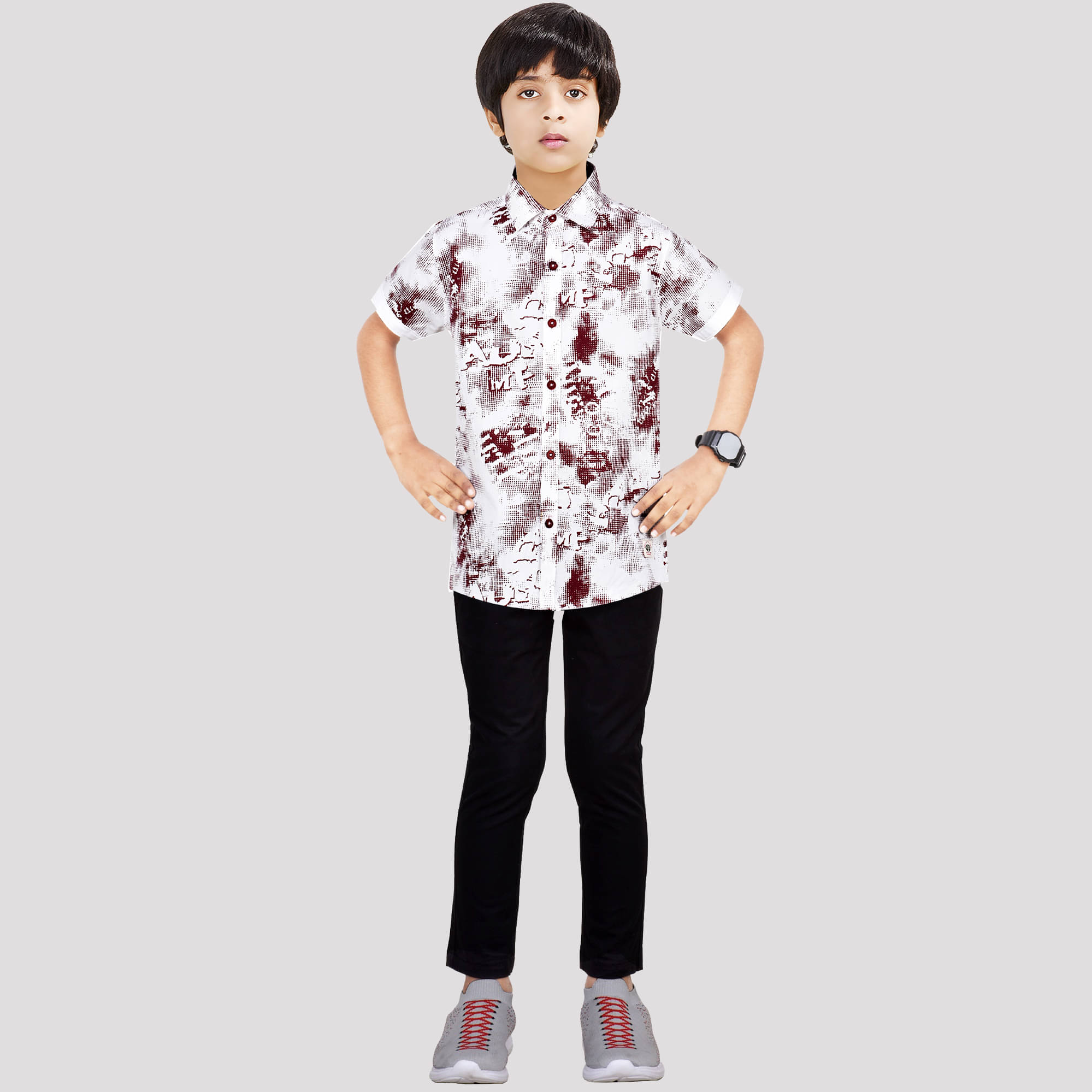    			Made In The Shade Pack of 1 Boys Cotton Shirt & Pants Set ( Maroon )