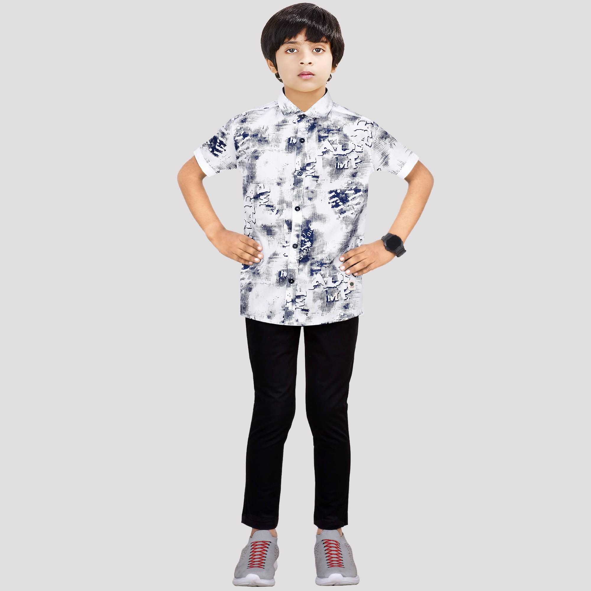     			Made In The Shade Pack of 1 Boys Cotton Shirt & Pants Set ( Navy Blue )