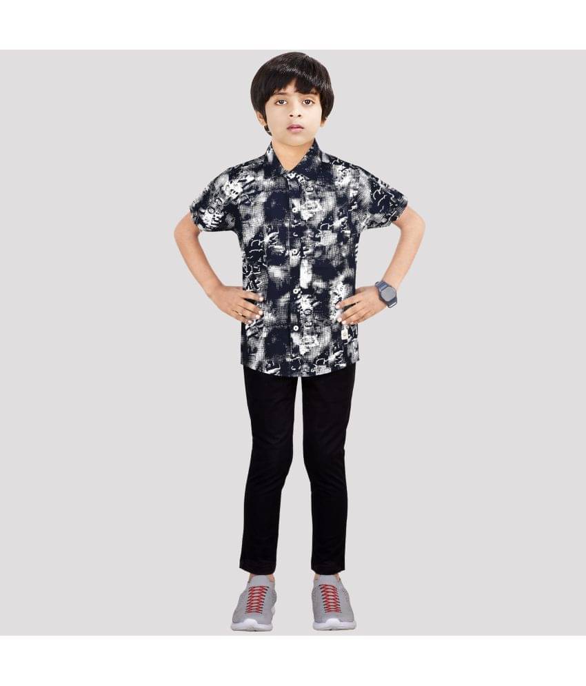 Made In The Shade Pack of 1 Boys Cotton Shirt & Pants ( Navy Blue ) Made In The Shade Pack of 1 Boys Cotton Shirt & Pants ( Navy Blue )