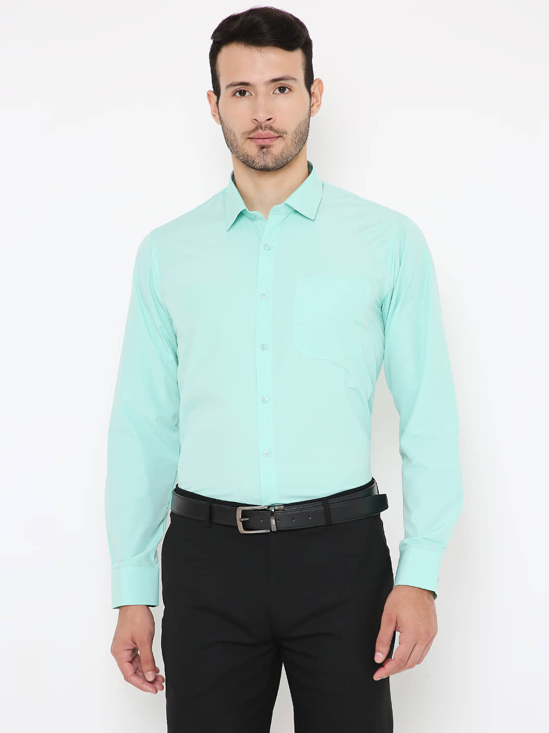Maharaja - Green Polyester Blend Slim Fit Men's Formal Shirt ( Pack of 1 )