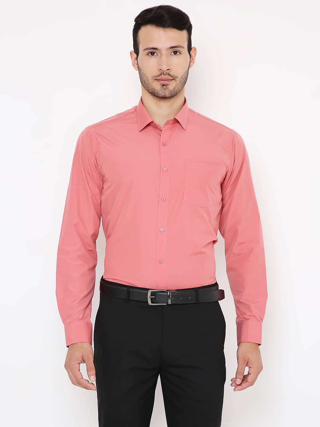 Maharaja - Pink Polyester Blend Slim Fit Men's Formal Shirt ( Pack of 1 )