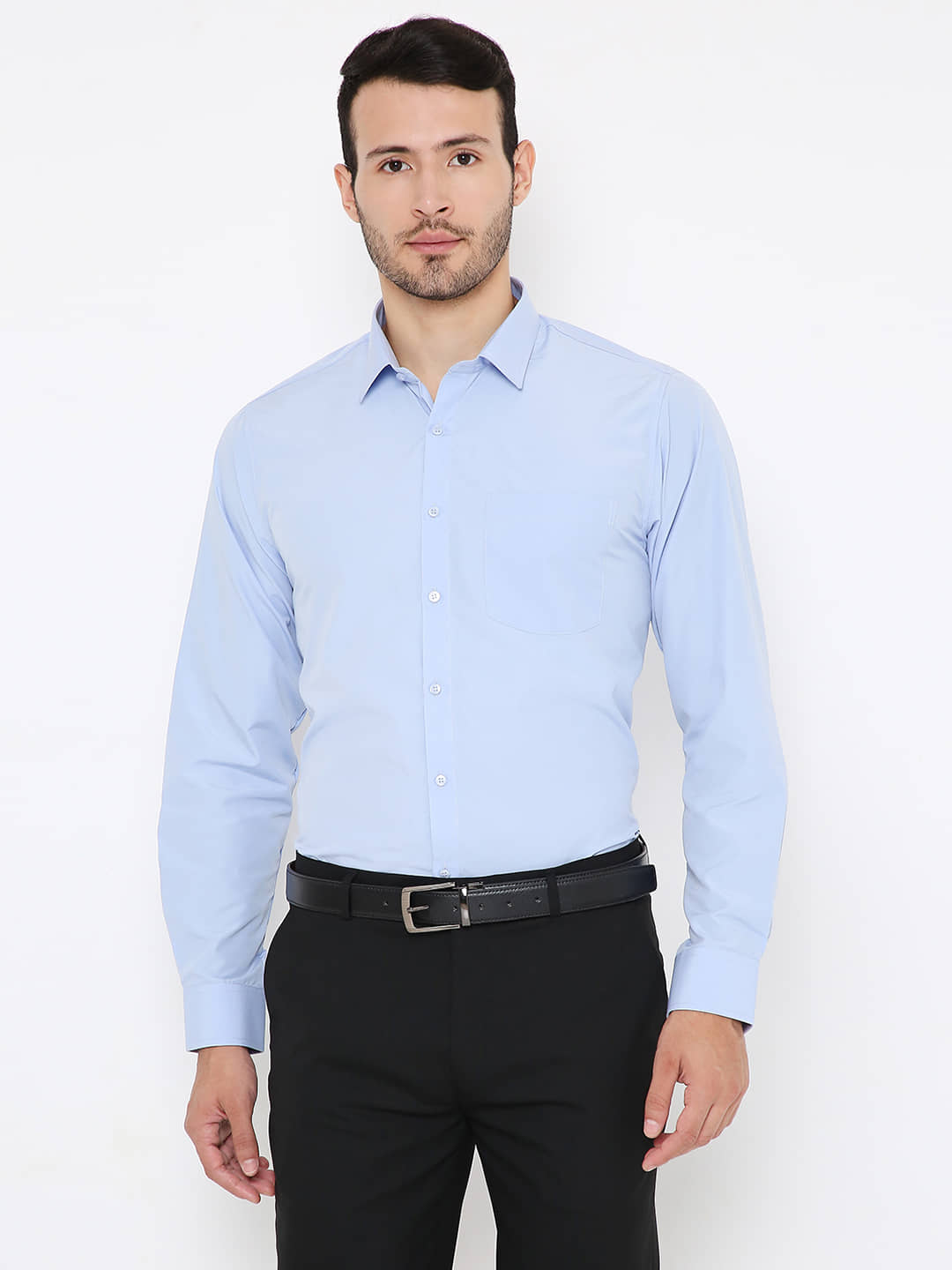 Maharaja - Blue Polyester Blend Slim Fit Men's Formal Shirt ( Pack of 1 )