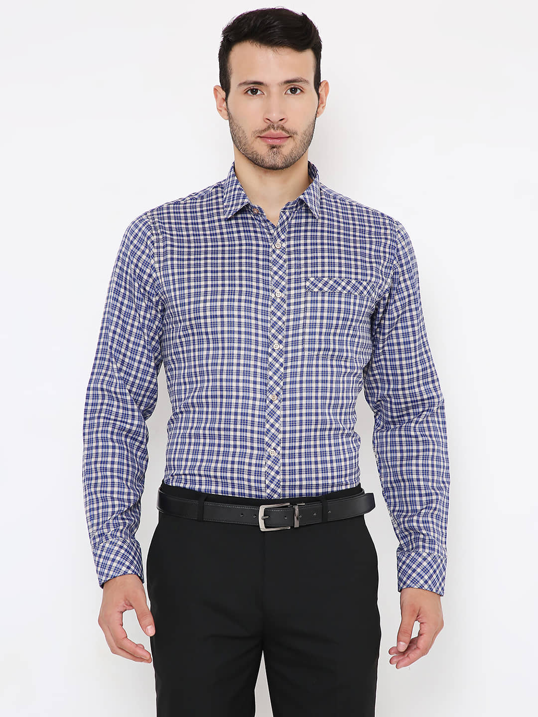 Maharaja - Blue Polyester Slim Fit Men's Formal Shirt ( Pack of 1 )