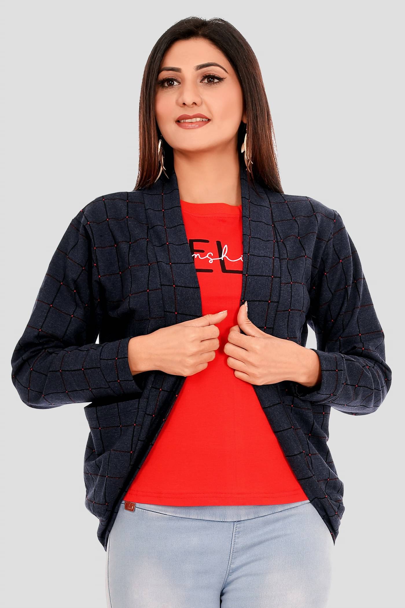    			Meher Impex Cotton Shrugs - Blue