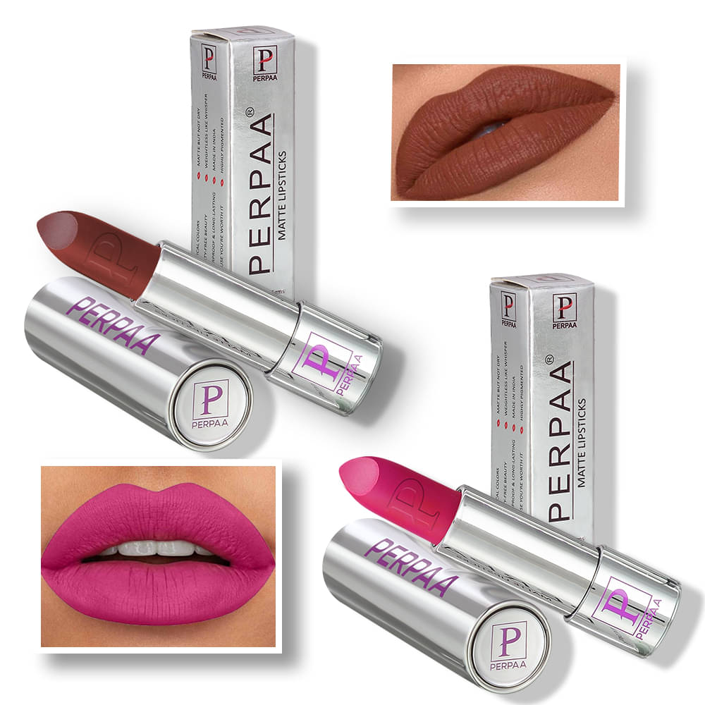 PERPAA Push Button PoP & Play Matte Lipstick, Moisturizing Lip Color Enrich with Vitamin-E Non-Drying, Creamy Lipstick PERPAA Push Button PoP & Play Matte Lipstick, Moisturizing Lip Color Enrich with Vitamin-E Non-Drying, Creamy Lipstick