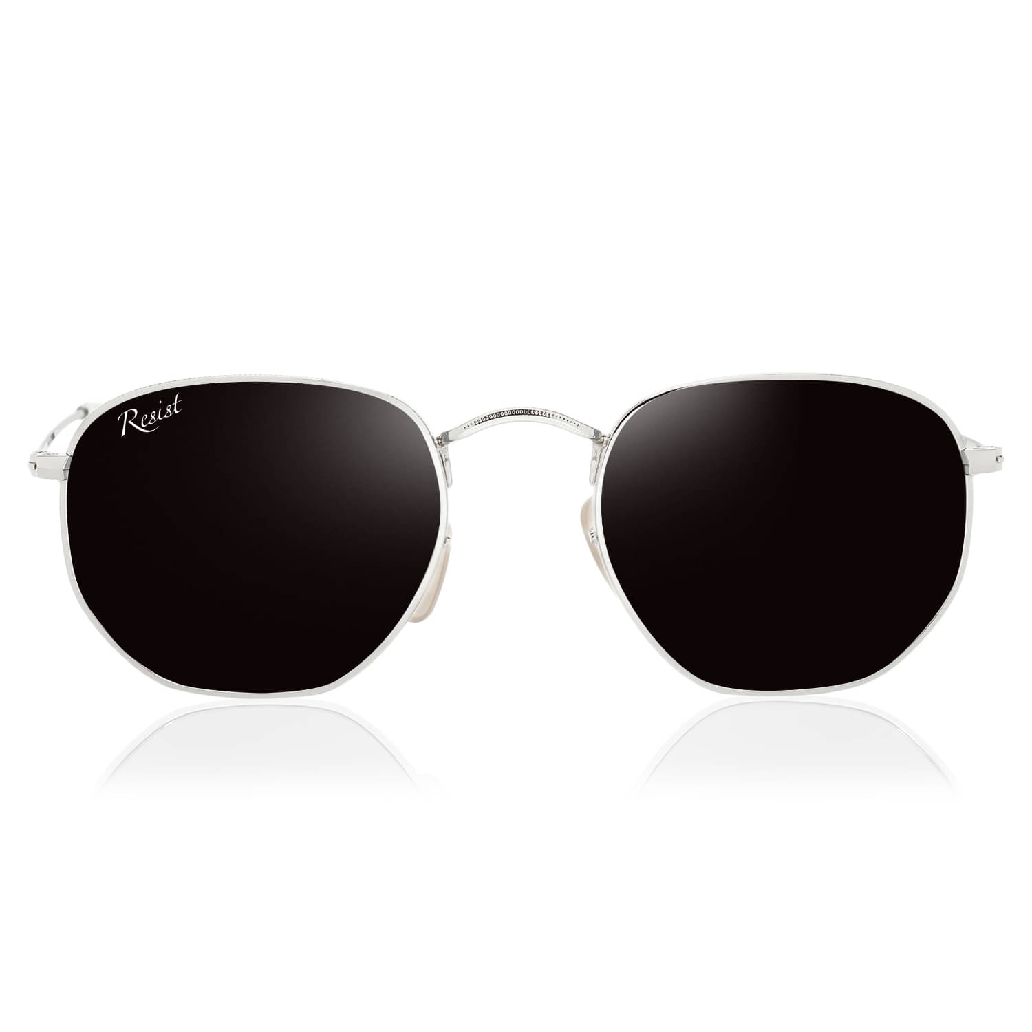     			RESIST EYEWEAR Silver Square Sunglasses ( Pack of 1 )