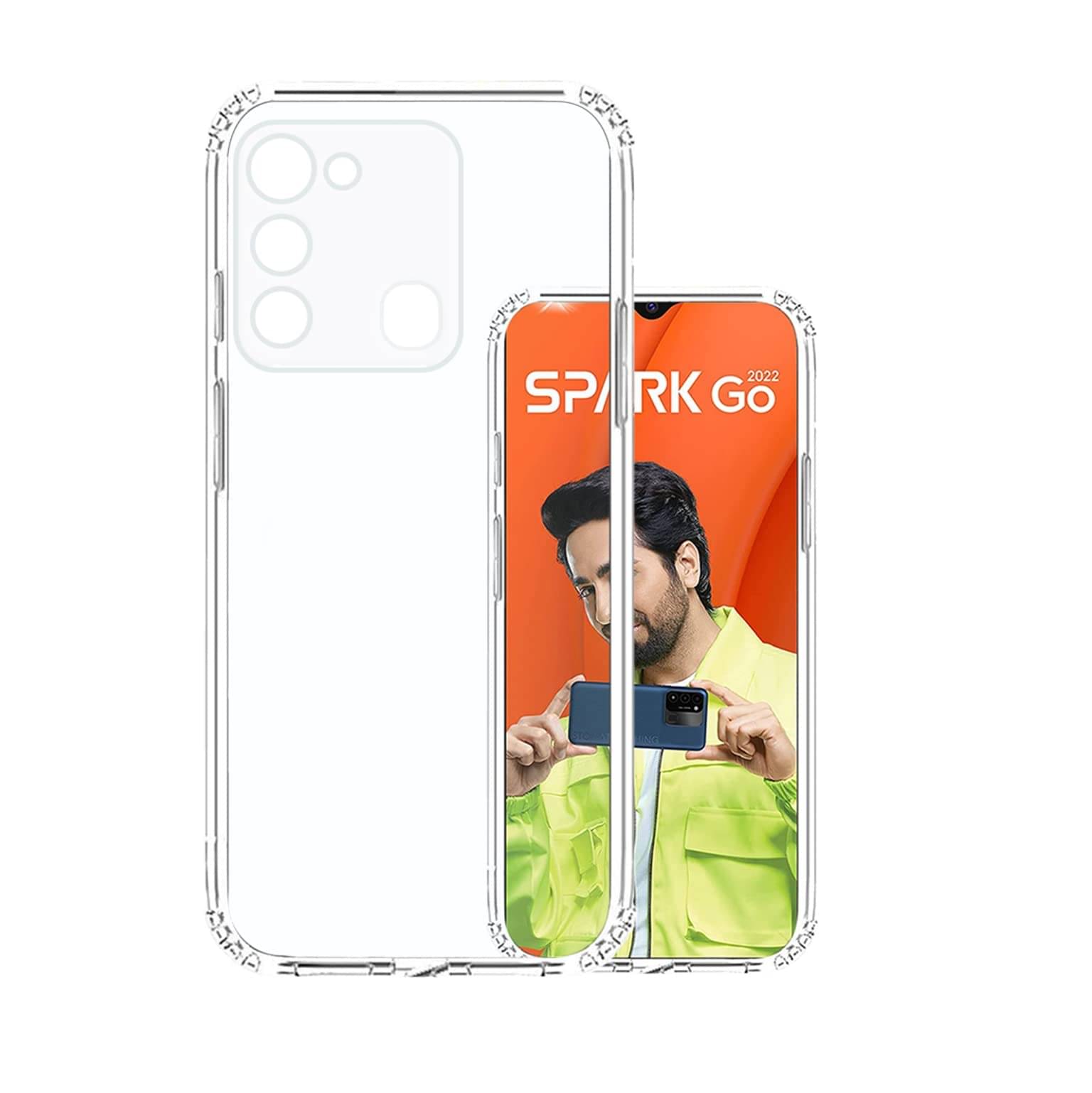Spectacular Ace - Transparent Silicon Plain Cases Compatible For Tecno Spark Go 2022 ( Pack of 1 ) Spectacular Ace - Transparent Silicon Plain Cases Compatible For Tecno Spark Go 2022 ( Pack of 1 )