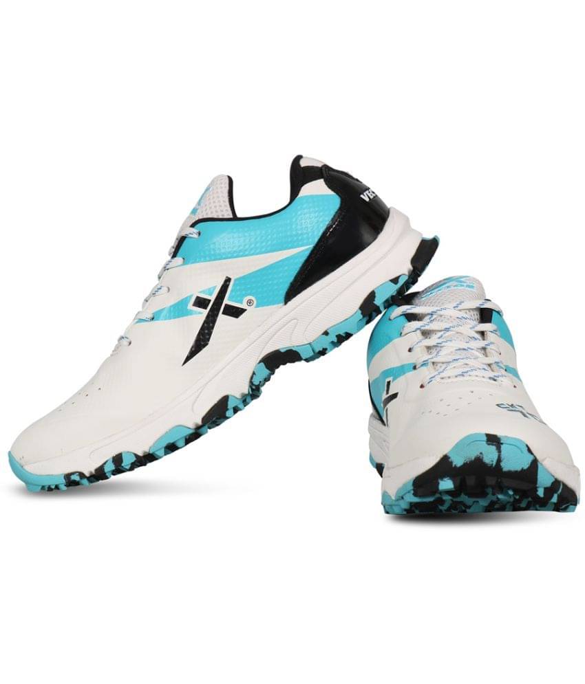 Vector X CKT-700 Cricket Shoes for Men (White-Black-Seagreen)     			Vector X CKT-700 Cricket Shoes for Men (White-Black-Seagreen)