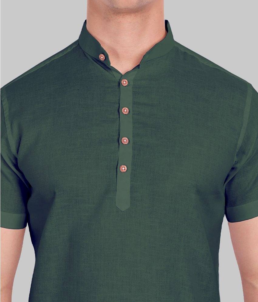 Vida Loca - Green Cotton Slim Fit Men's Casual Shirt ( Pack of 1 ) - Image 3