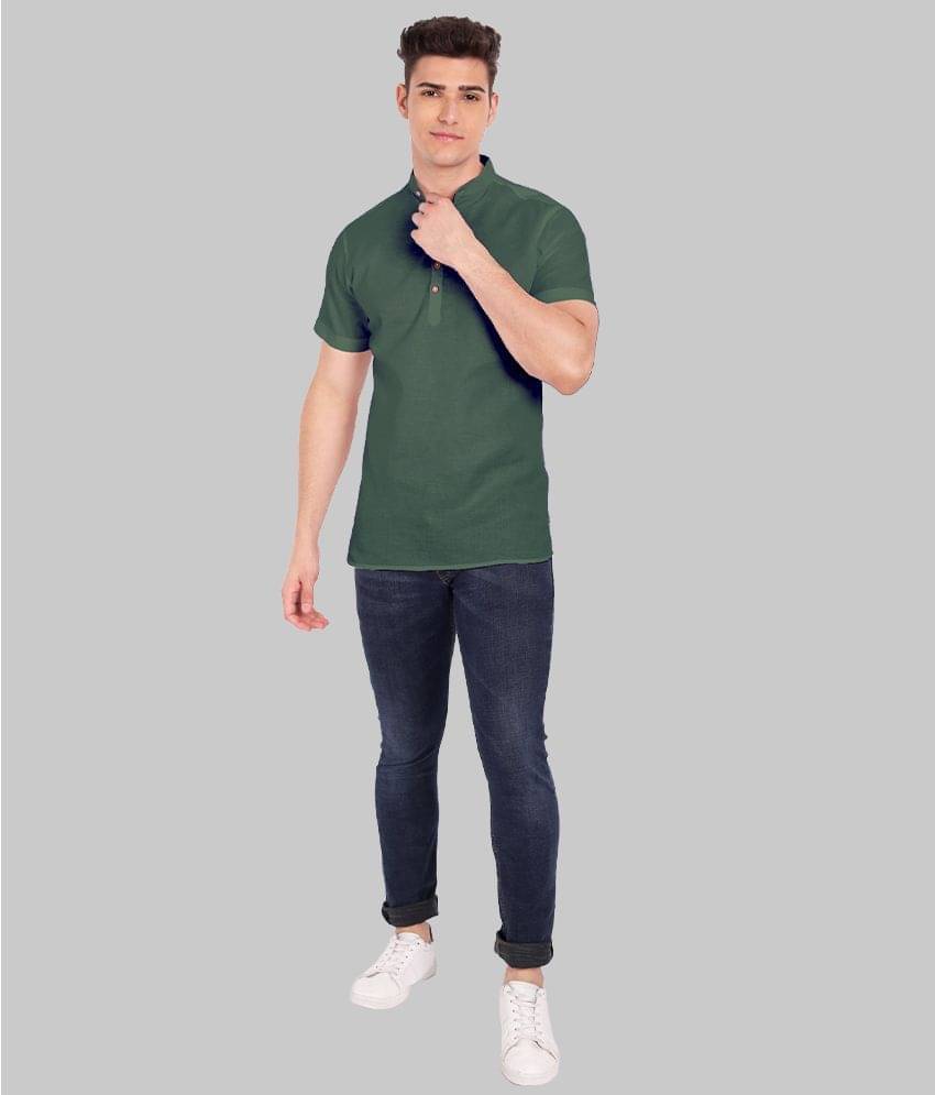 Vida Loca - Green Cotton Slim Fit Men's Casual Shirt ( Pack of 1 ) - Image 5