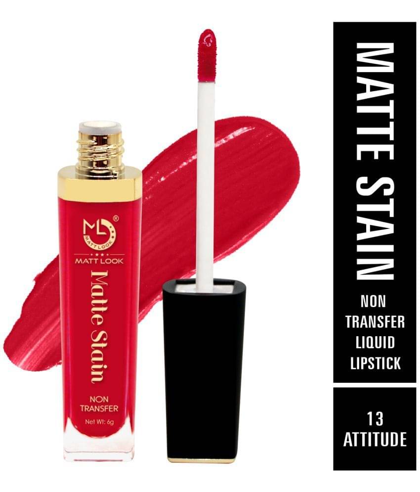     			Mattlook Matte Stain Non-Transfer Liquid Lipstick, Attitude-13, (6gm)