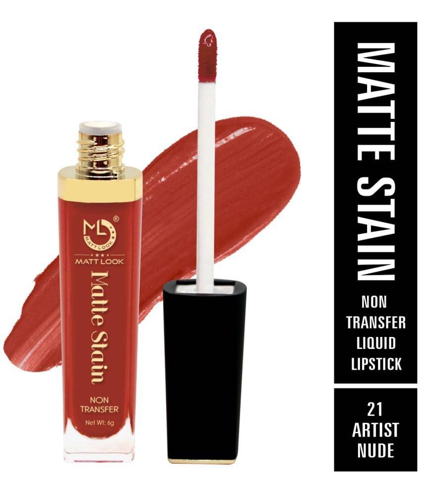 Mattlook Matte Stain Non-Transfer Liquid Lipstick, Artist Nude-21, (6gm) Mattlook Matte Stain Non-Transfer Liquid Lipstick, Artist Nude-21, (6gm)
