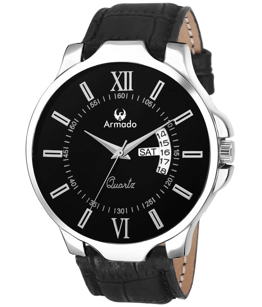 Armado - Black Leather Analog Men's Watch