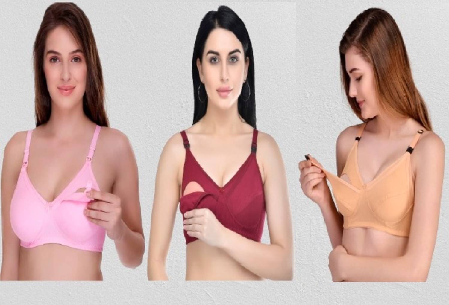     			Desiprime - Multicolor Cotton Solid Women's Maternity Bra ( Pack of 3 )