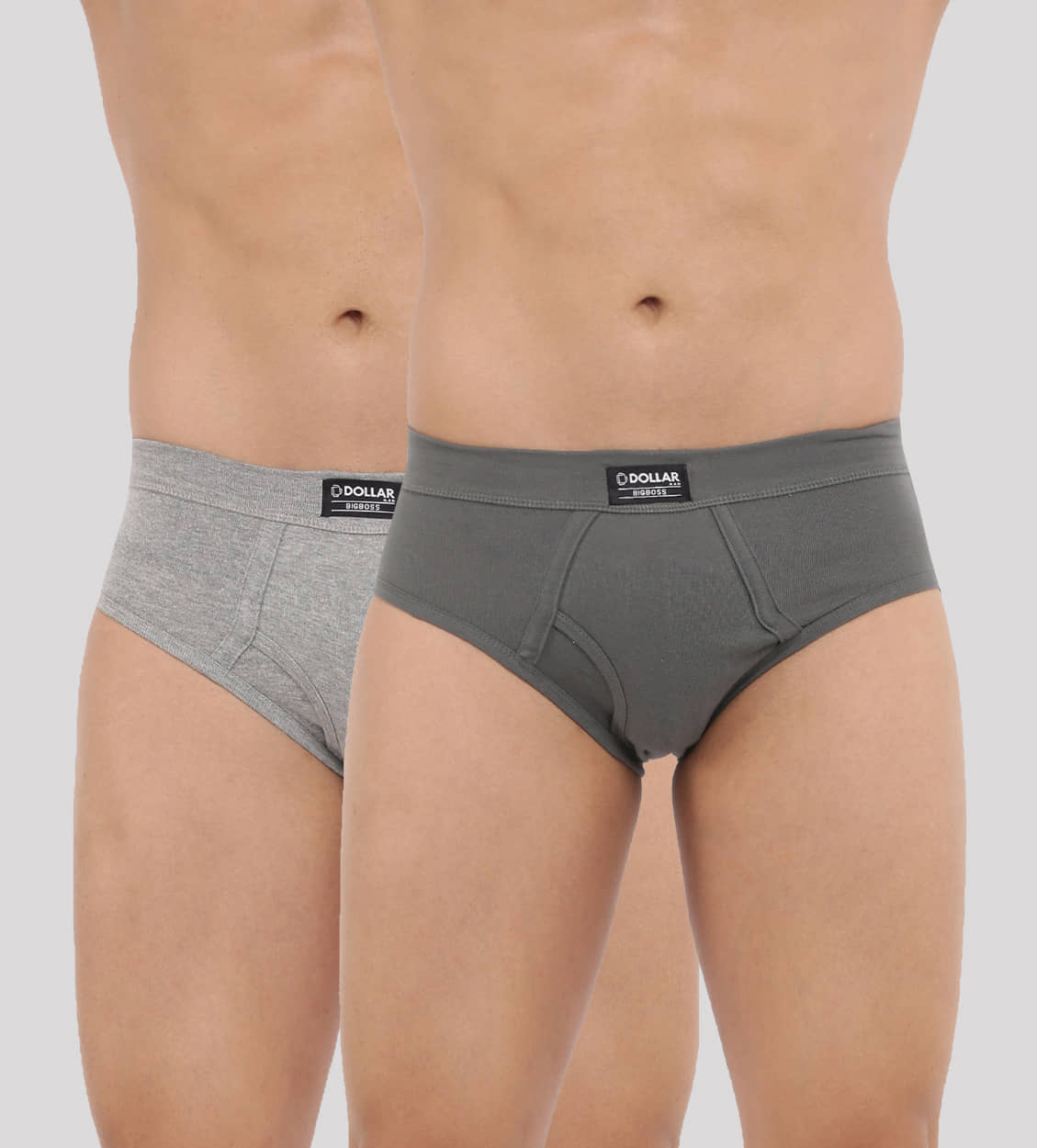 Dollar Bigboss Men's Pack of 2 Solid Cotton Brief With Spandex Integrated Waistband (Colour May Vary)