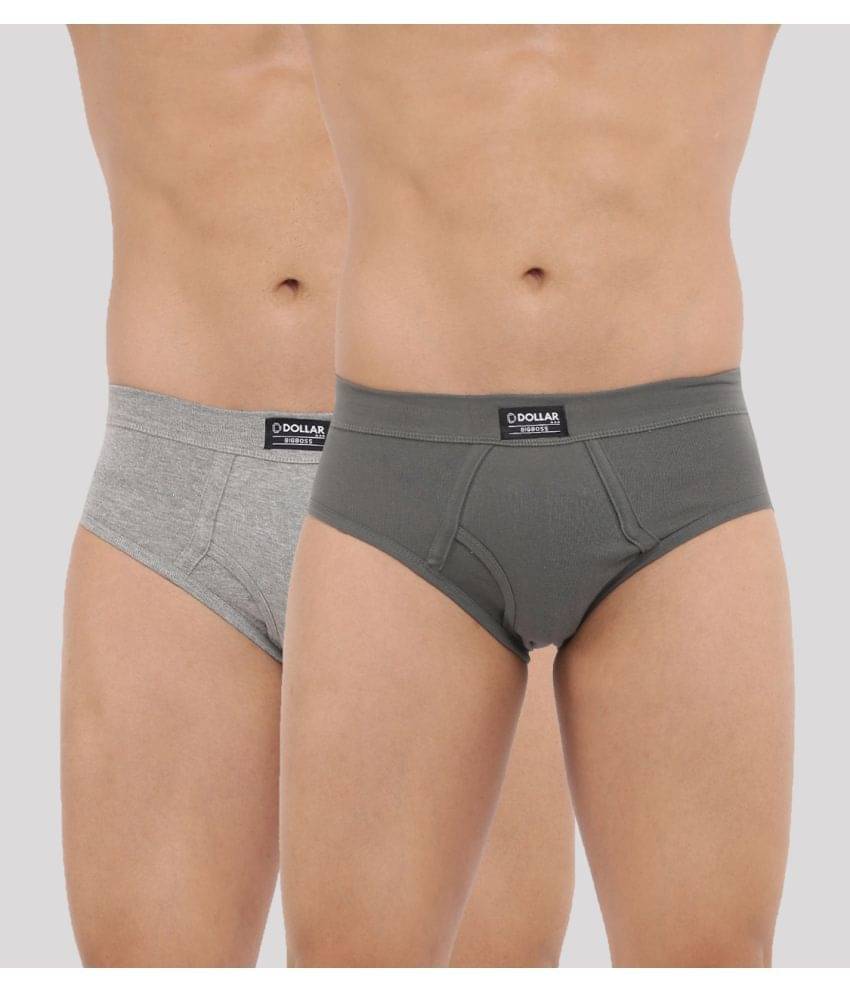     			Dollar Bigboss Men's Pack of 2 Solid Cotton Brief With Spandex Integrated Waistband (Colour May Vary)