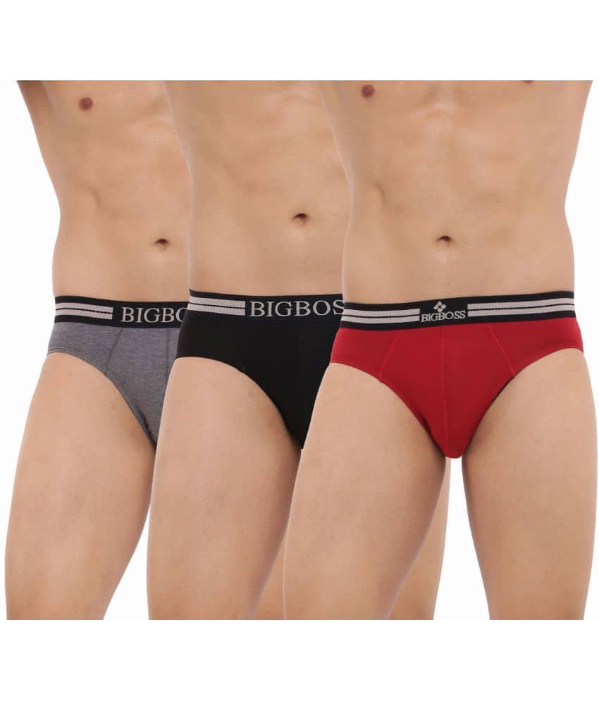 Dollar Bigboss Men's Pack of 3 Shuffle Intellisoft Cotton Modal Solid Brief (Colour May Vary)