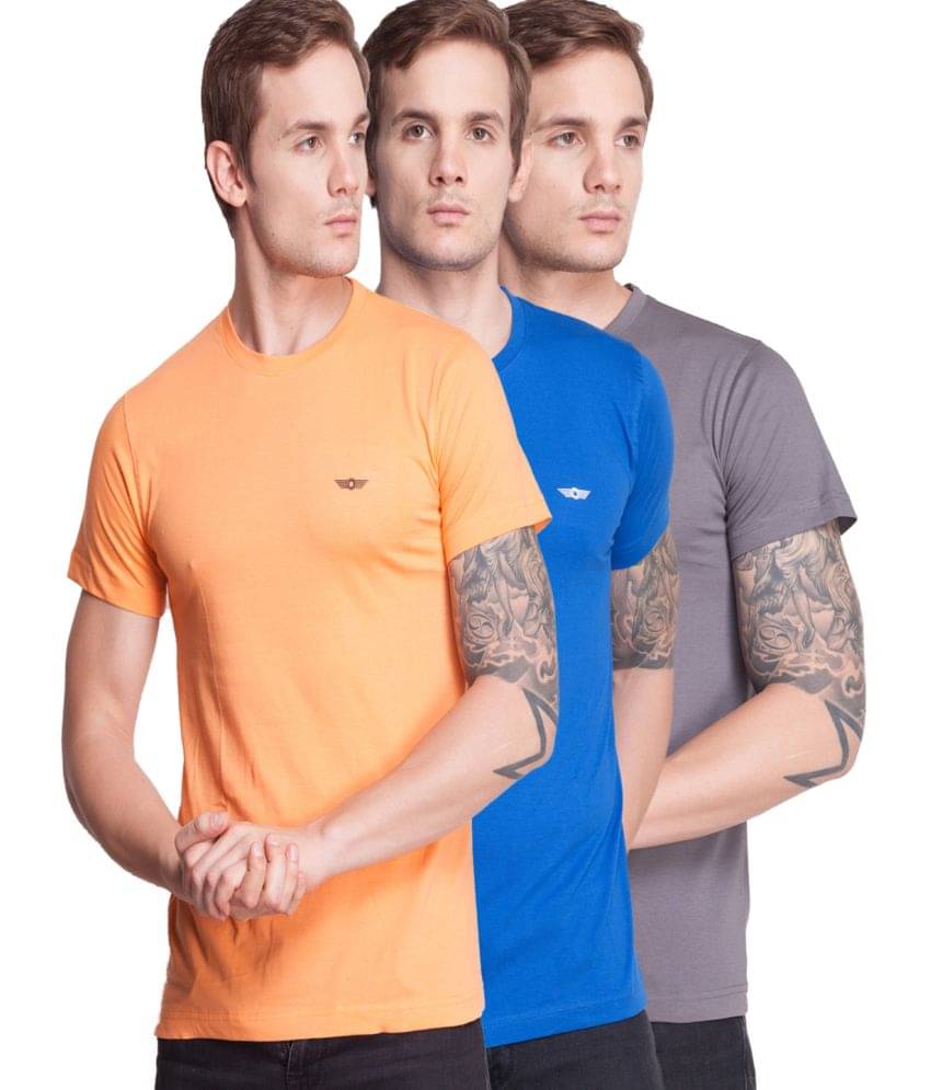     			Force NXT Pack of 3 Cotton Regular Fit Men's T-Shirt ( Multicolor )