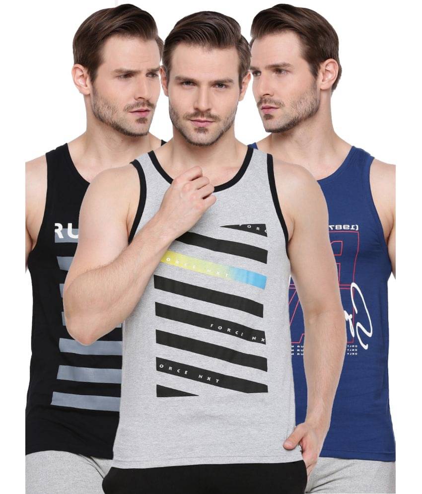     			Force NXT Pack of 3 Cotton Regular Fit Men's T-Shirt ( Multicolor )