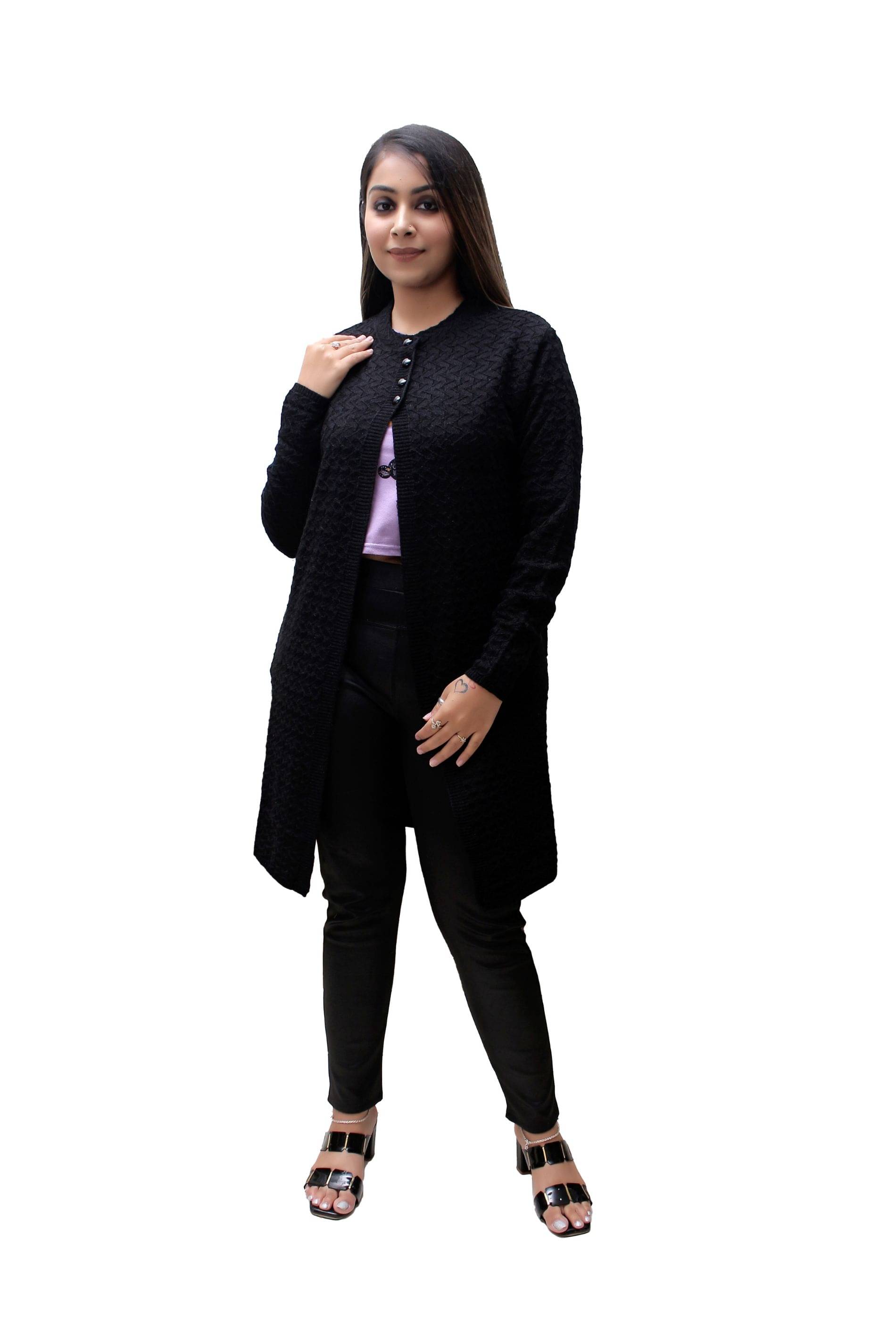 Hills Nylon Black Buttoned Cardigans - Hills Nylon Black Buttoned Cardigans -